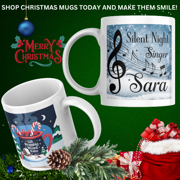 Shop the Personalized Silent Night Singer Sara Christmas Mug – Double-Sided Print