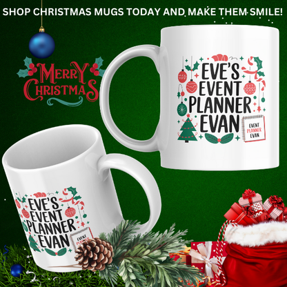 Shop Eve's Event Planner Evan - Customizable Double-Sided Christmas Mug