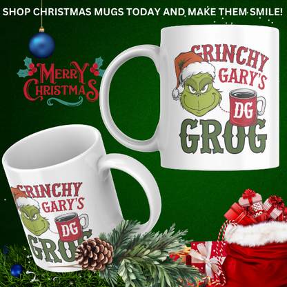 Shop Personalized Christmas Mug - Grinchy Gary's Grog, Double-Sided Print