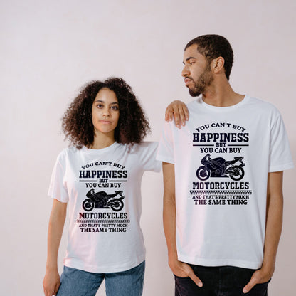 Unisex 'Buy Happiness' Motorcycle T-Shirt | Perfect Gift