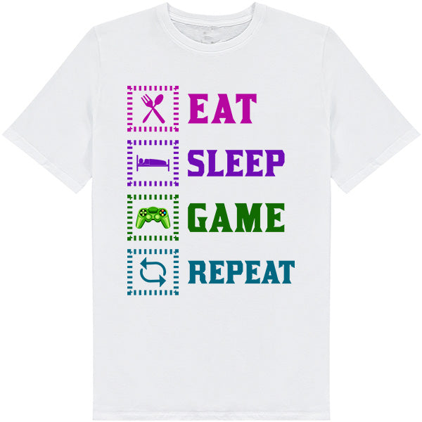 Eat Sleep Game Repeat T-Shirt | Premium Unisex Gaming Tee