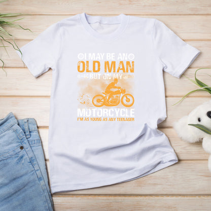 Old Man on Motorcycle T-Shirt | Perfect for Bikers