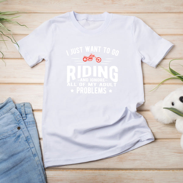 Riding & Ignore Problems T-Shirt | Unisex Motorcycle Tee