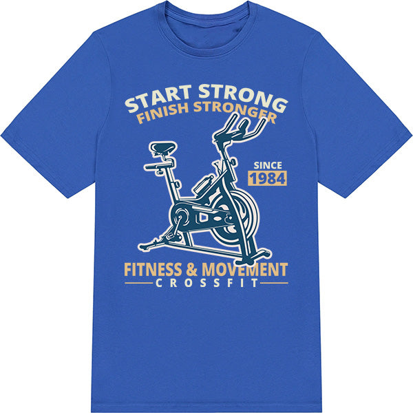 Unisex Fitness T-Shirt - Start Strong Finish Stronger | Gym Essential