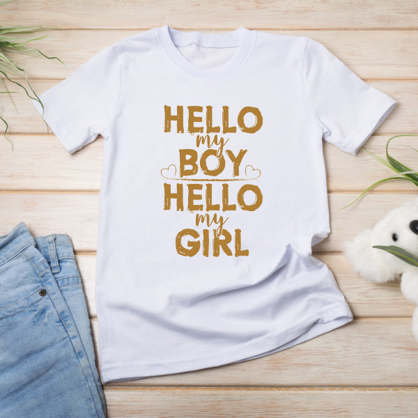 Unisex Motorcycle T-Shirt - Hello My Boy/Girl Collection