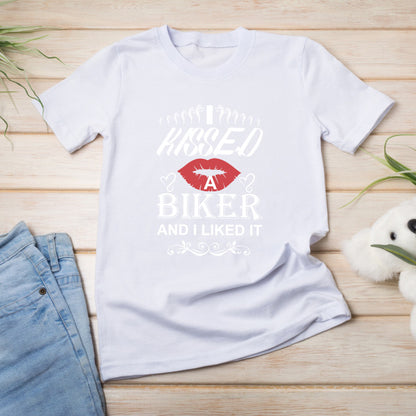 I Kissed A Biker T-Shirt - Perfect for Motorcycle Lovers