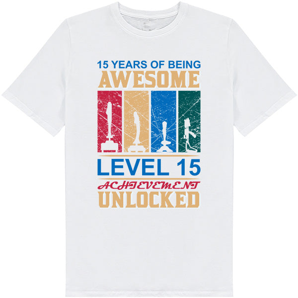 15 Years of Being Awesome T-Shirt | Premium Gaming Gear