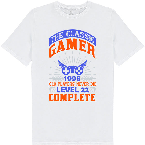 Classic Gamer 1998 Unisex T-Shirt - Level 22 Complete