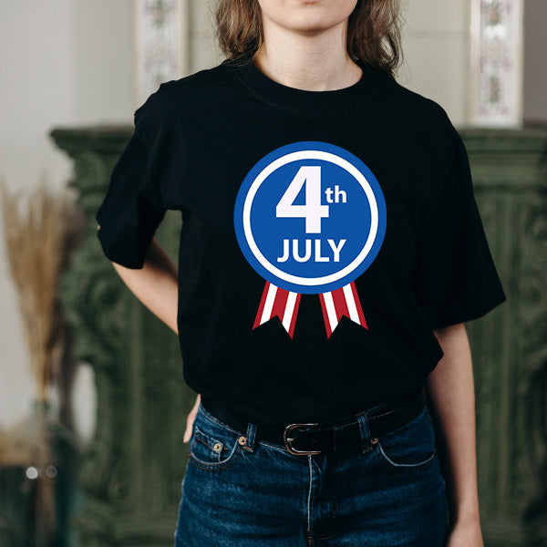 Patriotic Unisex T-Shirt for Fourth of July Equestrian Fun