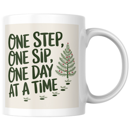 Shop the "One Step, One Sip, One Day at a Time" Christmas Mug - Perfect Holiday Gift