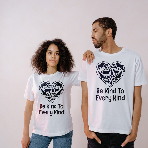 Shop the "Be Kind To Every Kind" Unisex T-Shirt | Embrace Vegan Vibes