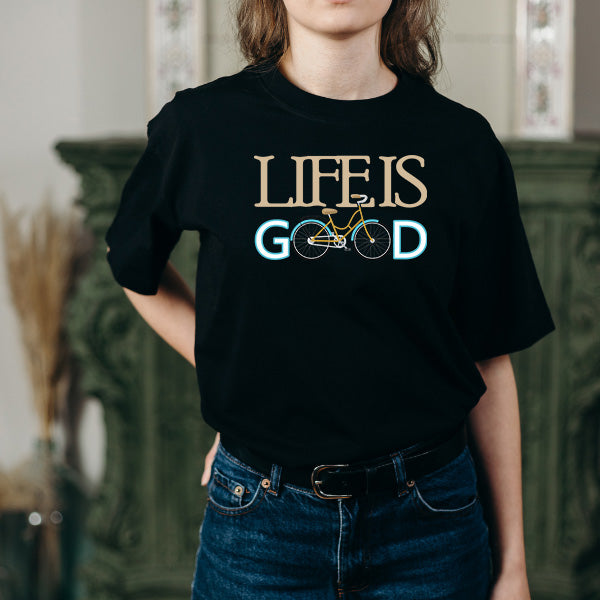 Life Is Good Unisex T-Shirt | Bicycle Adventures | Shop Now