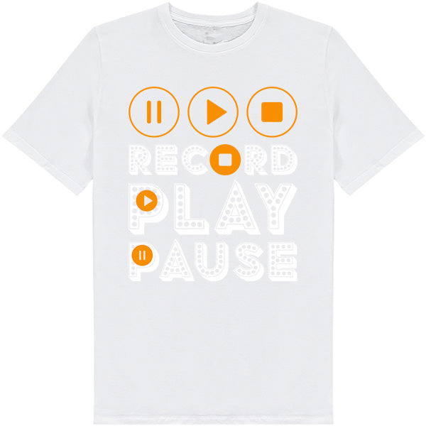 Record Play Pause Unisex T-Shirt | Ideal for Music Lovers