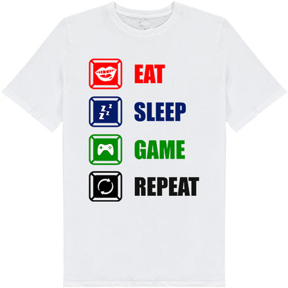 Eat Sleep Game Repeat T-Shirt | Premium Unisex Gaming Tee