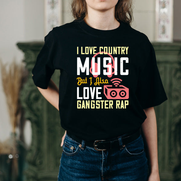 I Love Country & Gangster Rap T-Shirt | Unisex Music Tee