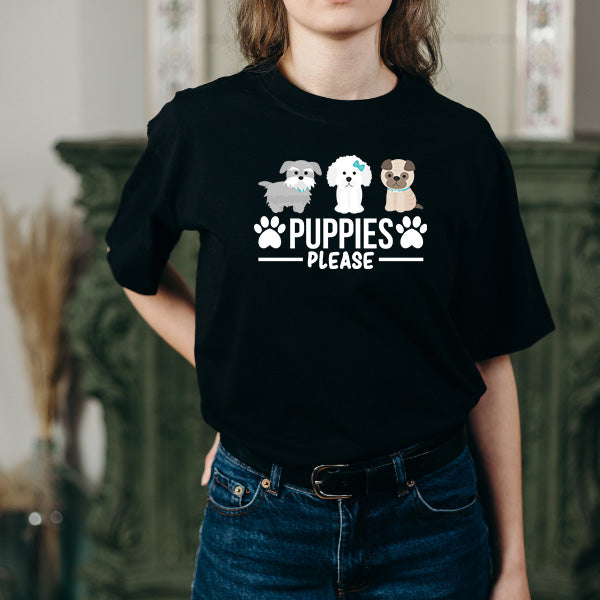 Unisex Dog Lover T-Shirt - Puppies Please Collection