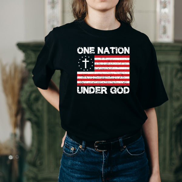 "One Nation Under God" T-Shirt | Christian Equestrian Apparel