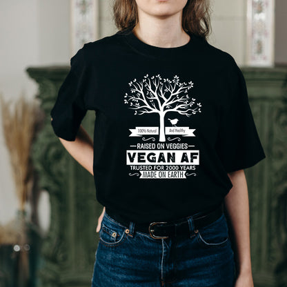 100% Natural Unisex T-Shirt | Raised on Veggies | Vegan Vibes