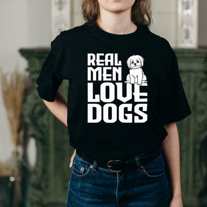 "Real Men Love Dogs" Unisex T-Shirt | Ideal for Dog Lovers