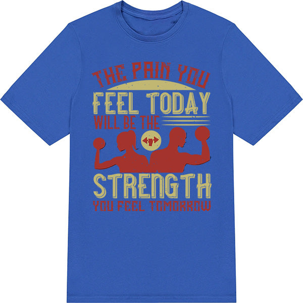 Unisex Equestrian T-Shirt - Strength & Pain Quote | Fitness Focus