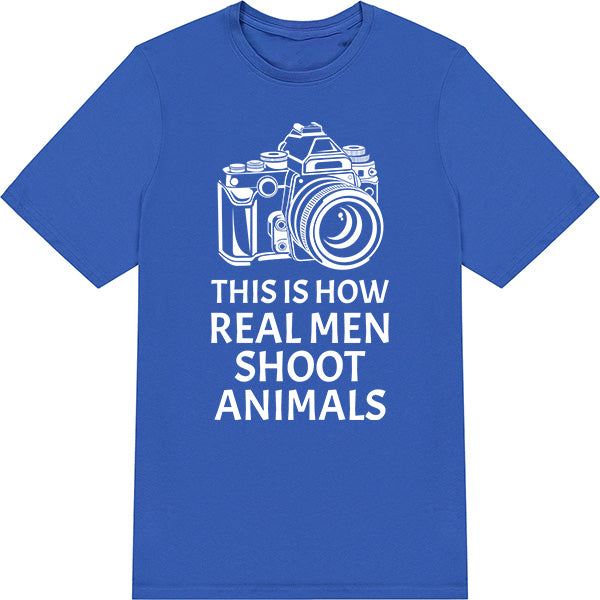 "Real Men Shoot Animals" Unisex T-Shirt | Vegan Vibes