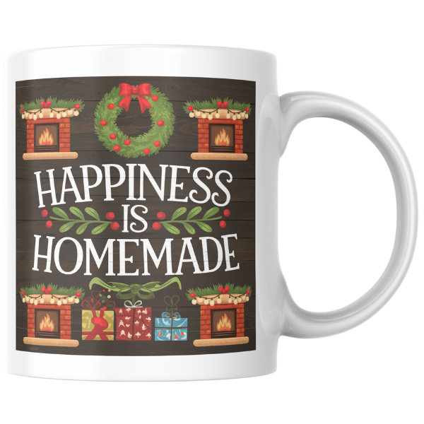 Shop the "Happiness is Homemade" Christmas Mug - Perfect for Festive Cheer and Holiday Gifting