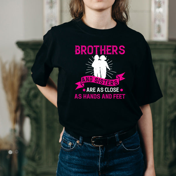 Unisex Sibling T-Shirt - 'Close as Hands & Feet' Design