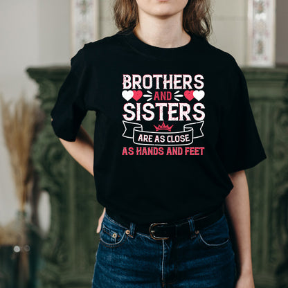 Unisex Sibling T-Shirt - 'Close as Hands & Feet' Design