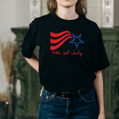 Patriotic Unisex T-Shirt for Fourth of July Equestrian Fun