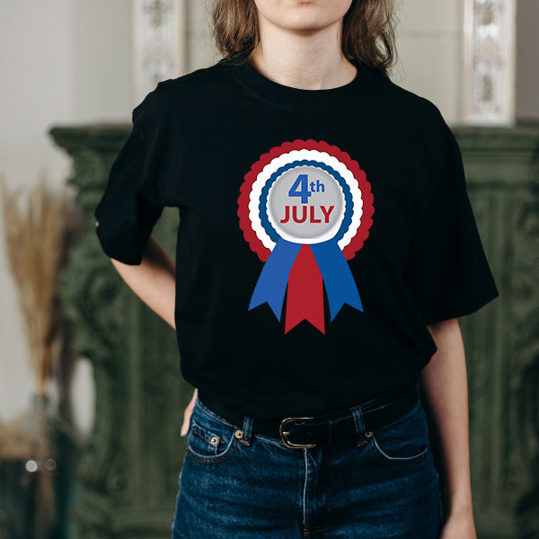 Patriotic Unisex T-Shirt for Fourth of July Equestrian Fun