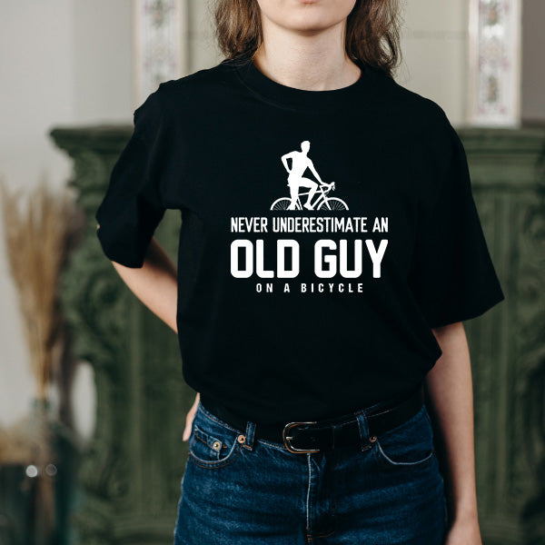 Old Guy On A Bicycle T-Shirt | Perfect for Bike Adventures