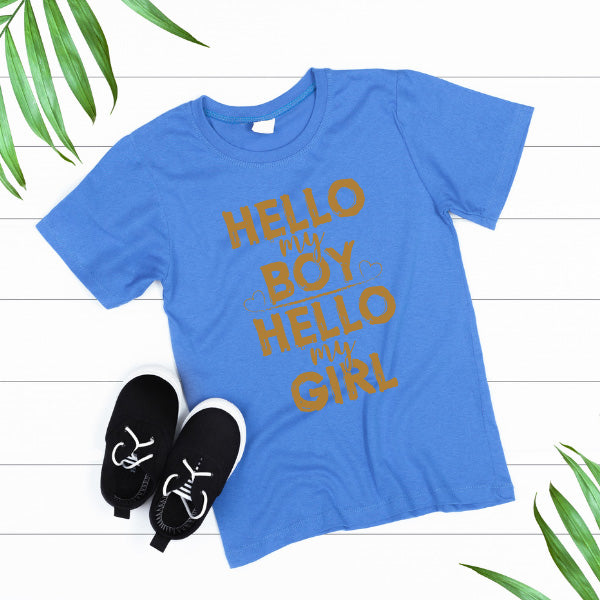 Unisex Motorcycle T-Shirt - Hello My Boy/Girl Collection