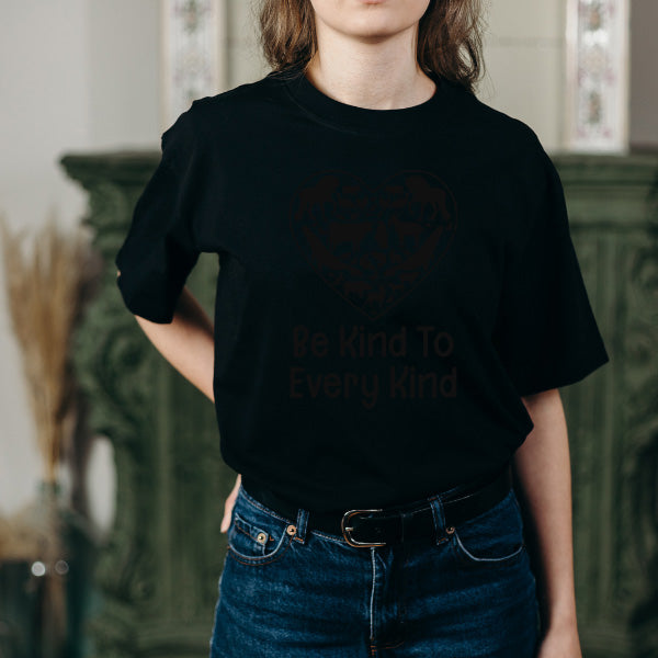 Shop the "Be Kind To Every Kind" Unisex T-Shirt | Embrace Vegan Vibes