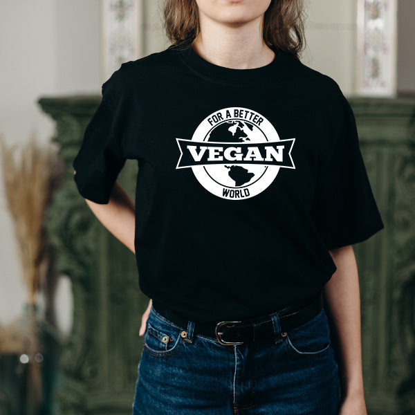 Shop the "For Better Vegan World" Unisex T-Shirt | Embrace Vegan Vibes