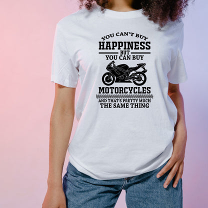 Unisex 'Buy Happiness' Motorcycle T-Shirt | Perfect Gift