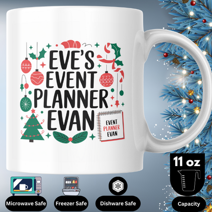 Shop Eve's Event Planner Evan - Customizable Double-Sided Christmas Mug