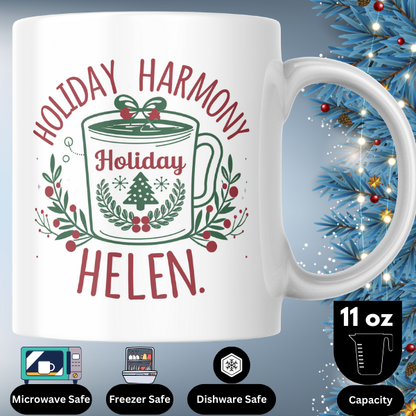 Shop the Holiday Harmony Helen Personalized Christmas Mug – Double-Sided Print