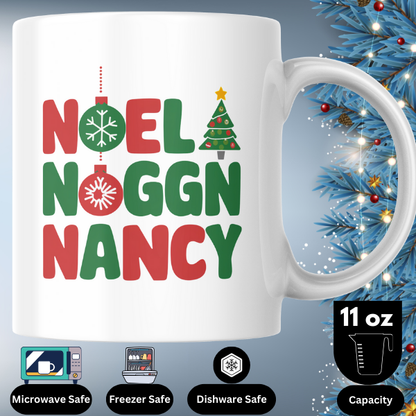 Shop the Personalized Noel Noggin' Nancy Christmas Mug - Double-Sided Print