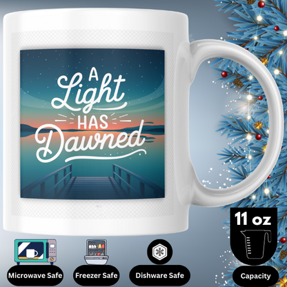 Shop the "A Light Has Dawned" Christmas Mug - Double-Sided Print for Festive Cheer