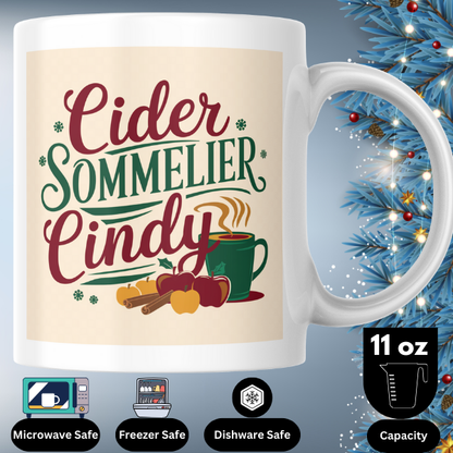 Shop the Personalized Cider Sommelier Cindy Christmas Mug – Double-Sided Print