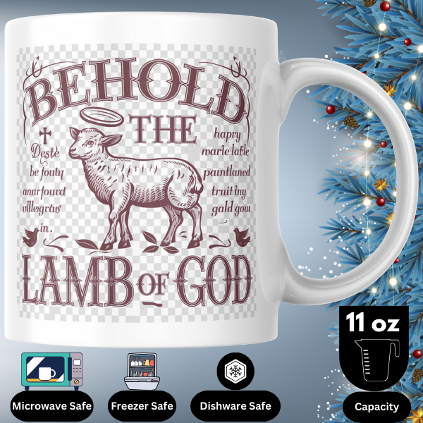 Shop the "Behold the Lamb of God" Christmas Mug - Double-Sided Print