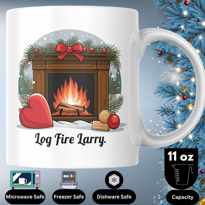 Shop Personalized Christmas Mug by Log Fire Larry - Double-Sided Print