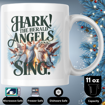 Shop the "Hark! The Herald Angels Sing" Christmas Mug - Double-Sided Print