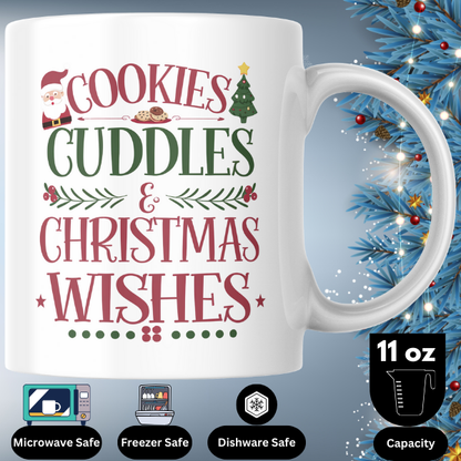 Shop the Family Christmas Mug: Double-Sided Print Featuring Cookies, Cuddles, & Christmas Wishes