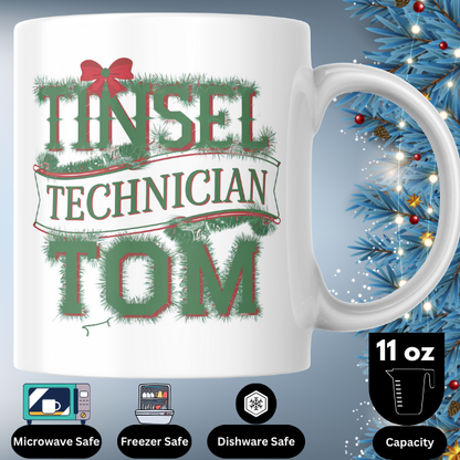 Shop the Tinsel Technician Tom V2 Personalized Christmas Mug – Double-Sided Print