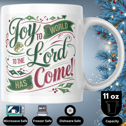 Shop the Joy to the World Christmas Mug – Double-Sided Print Featuring "The Lord Has Come"