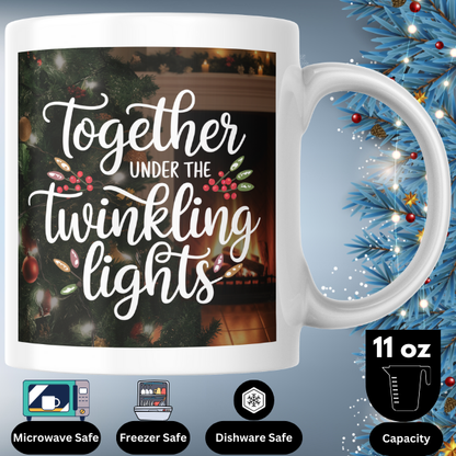 Shop the "Together Under the Twinkling Lights" Christmas Mug - Double-Sided Print for Festive Cheer