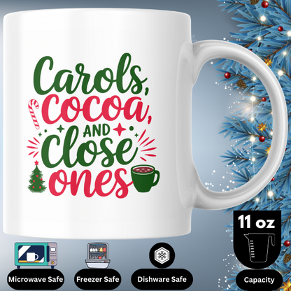 Shop the Family Christmas Mug: "Carols, Cocoa, and Close Ones" - Double-Sided Print