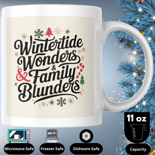 Shop the Wintertide Wonders & Family Blunders Christmas Mug - Double-Sided Print for Festive Cheer