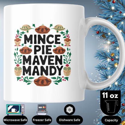 Shop the Personalized Mince Pie Maven Mandy Christmas Mug – Double-Sided Print